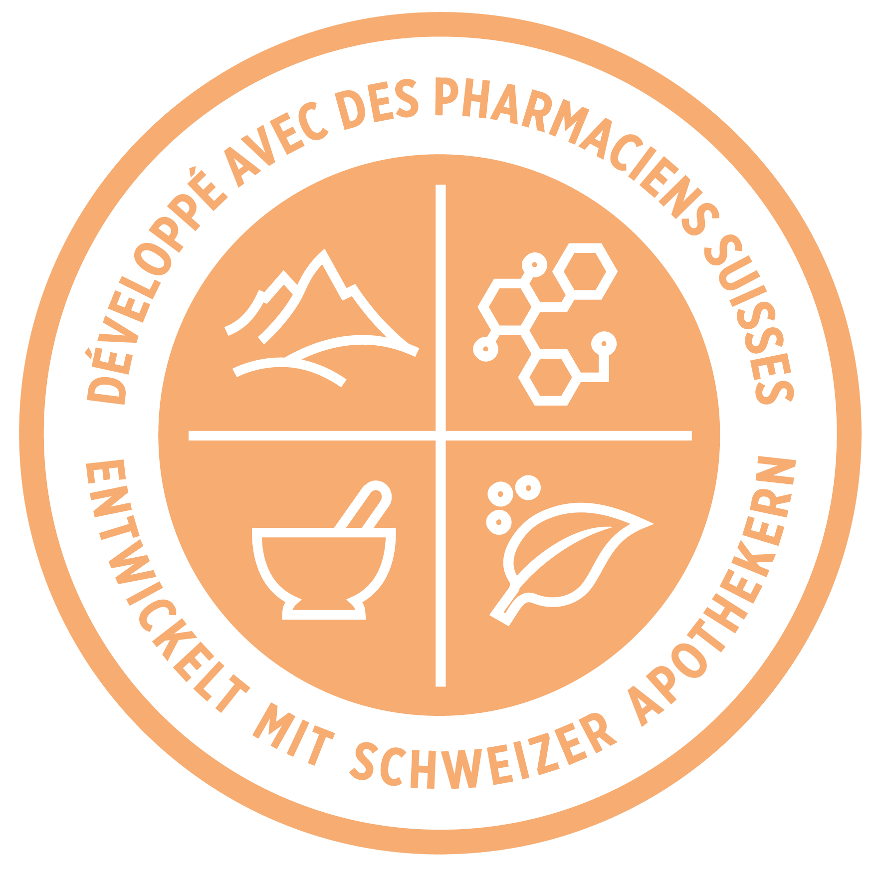 Icon für "Entwickelt mit Schweizer Apothekern"